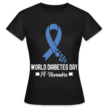 Journée mondiale du diabète de sensibilisation - T-shirt Femme - noir - Devant - AI Model Female 172 dark (172cm)