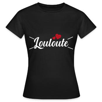 Femme Louloute Humour Mot Affectueux Couple - T-shirt Femme - noir - Devant - AI Model Female 172 dark (172cm)