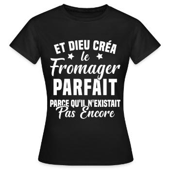 Fromager cadeau drôle fromage fromagerie - T-shirt Femme - noir - Devant - AI Model Female 172 dark (172cm)