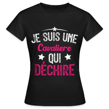 Je suis une Cavalière Qui Déchire - T-shirt Femme - noir - Devant - AI Model Female 172 dark (172cm)