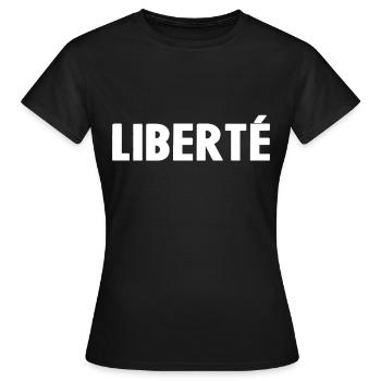 Liberté - T-shirt Femme - noir - Devant - AI Model Female 172 dark (172cm)