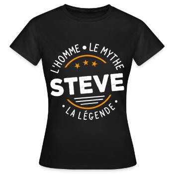 Steve L'Homme Le Mythe La Légende - T-shirt Femme - noir - Devant - AI Model Female 172 dark (172cm)