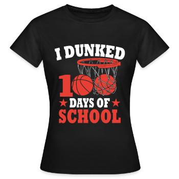 100 jours d'école Basket Cadeau Pour Enfants - T-shirt Femme - noir - Devant - AI Model Female 172 dark (172cm)