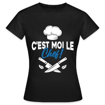 C'est moi le chef Toque de cuisinier - T-shirt Femme - noir - Devant - AI Model Female 172 dark (172cm)