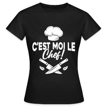 C'est moi le chef Toque de cuisinier - T-shirt Femme - noir - Devant - AI Model Female 172 dark (172cm)