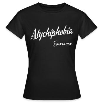 Survivant de l'Atychiphobie - T-shirt Femme - noir - Devant - AI Model Female 172 dark (172cm)