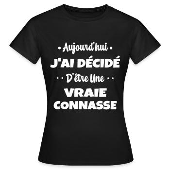 J'ai Décidé D'être une Vraie Connard Humour Lgbt - T-shirt Femme - noir - Devant - AI Model Female 172 dark (172cm)
