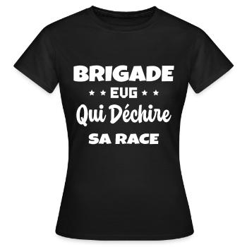 Brigade Evg Cadeau Homme Evg Humour Drôle - T-shirt Femme - noir - Devant - AI Model Female 172 dark (172cm)