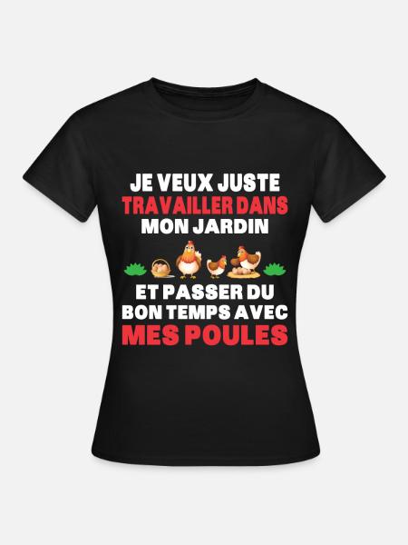 Passer Du Temps Avec Mes Poules Fermier Cadeau - T-shirt Femme - noir