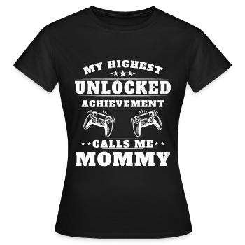 Mon plus haut accomplissement m'appelle mamie - T-shirt Femme - noir - Devant - AI Model Female 172 dark (172cm)