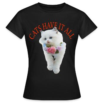 Sassy Cat - Women's T-Shirt - black - Front - AI Model Female 172 dark (172cm)