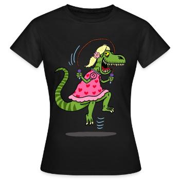 Déguisement du tyrannosaure pour la chasse - T-shirt Femme - noir - Devant - AI Model Female 172 dark (172cm)