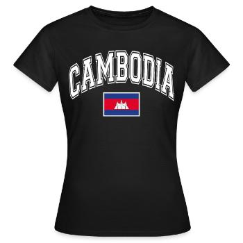 Drapeau du Cambodge - T-shirt Femme - noir - Devant - AI Model Female 172 dark (172cm)