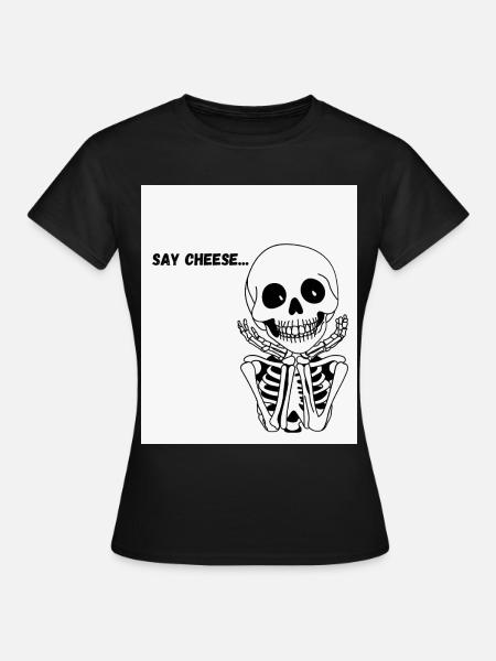 Skelett-Lächeln - Frauen T-Shirt - Schwarz