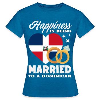 Drapeau de la République dominicaine Dom Rep Pride - T-shirt Femme - bleu saphir antique chiné - Devant - AI Model Female 172 dark (172cm)
