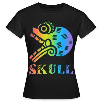Crâne tribal multicolore - T-shirt Femme - noir - Devant - AI Model Female 172 dark (172cm)