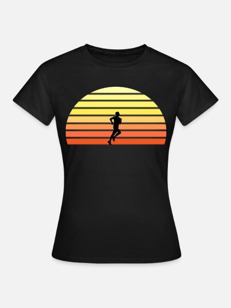 Sunset Running man - Women's T-Shirt - black