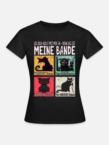 Katze Bande - Frauen T-Shirt - Schwarz