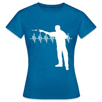 Fléchettes fléchettes - T-shirt Femme - bleu saphir antique chiné - Devant - AI Model Female 172 dark (172cm)