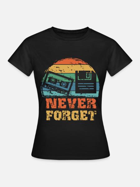 Retro Vintage Kassette Diskette - Frauen T-Shirt - Schwarz