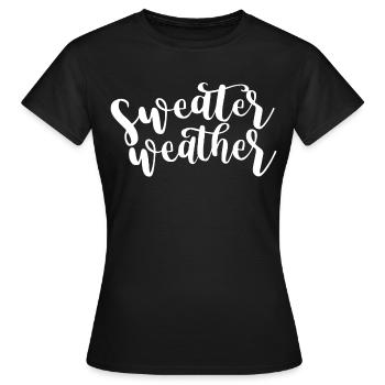 Pull météo météo automne tenue hiver - T-shirt Femme - noir - Devant - AI Model Female 172 dark (172cm)