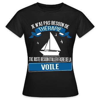Bateau à voile - voilier - T-shirt Femme - noir - Devant - AI Model Female 172 dark (172cm)