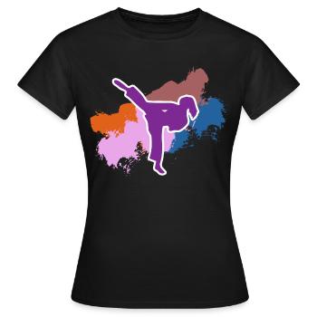 Woman Karate Free Time Gift Karateka Sport - Women's T-Shirt - black - Front - AI Model Female 172 dark (172cm)