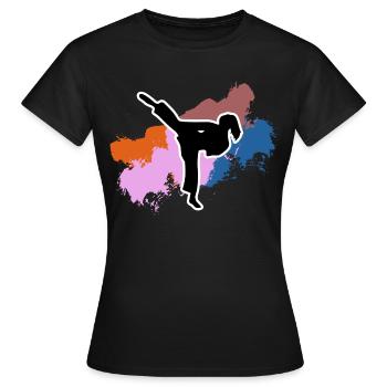 Woman Karate Free Time Gift Karateka Sport - Women's T-Shirt - black - Front - AI Model Female 172 dark (172cm)