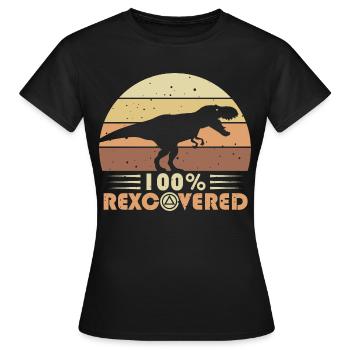 Foi Sobriété Vie sobre Dépendance T-Rex - T-shirt Femme - noir - Devant - AI Model Female 172 dark (172cm)