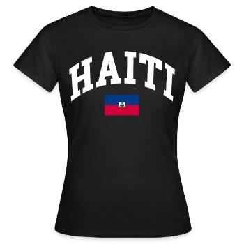 Haiti Flagge - Frauen T-Shirt - Schwarz - Vorne - AI Model Female 172 dark (172cm)