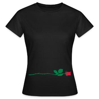 Rote Rose - Frauen T-Shirt - Schwarz - Vorne - AI Model Female 172 dark (172cm)