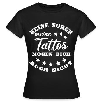 Tattoo lustiger Spruch - Frauen T-Shirt - Schwarz - Vorne - AI Model Female 172 dark (172cm)