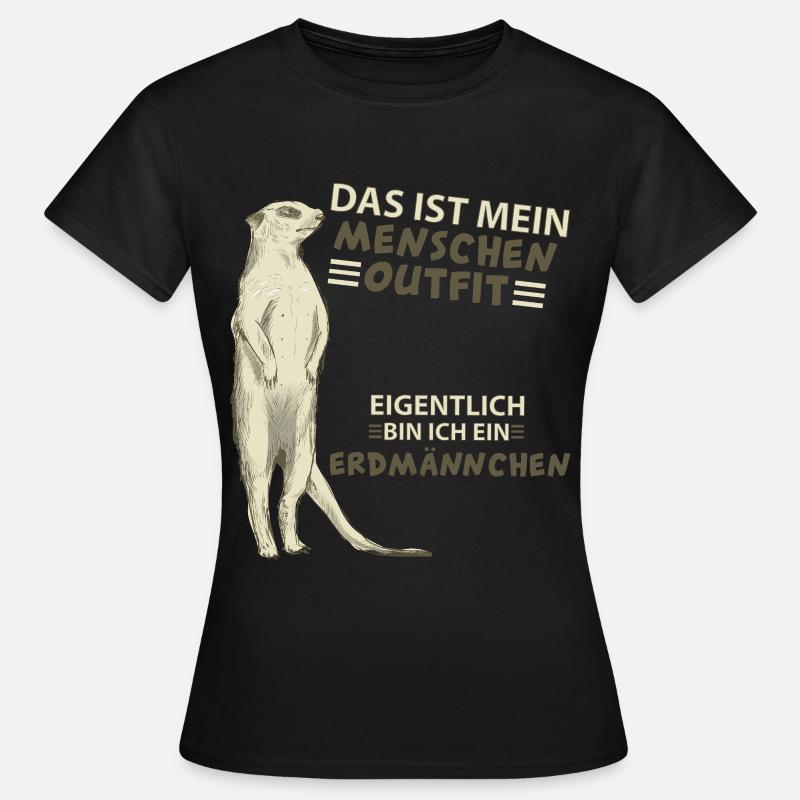 Erdmännchen - Frauen T-Shirt - Schwarz