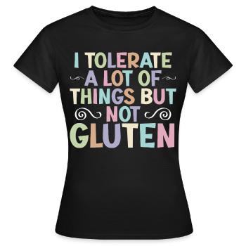 Intolérance au gluten sans gluten maladie cœliaque - T-shirt Femme - noir - Devant - AI Model Female 172 dark (172cm)