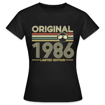 1986 - Frauen T-Shirt - Schwarz - Vorne - AI Model Female 172 dark (172cm)