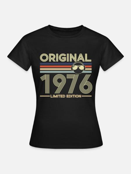 1976 - Dame-T-shirt - sort