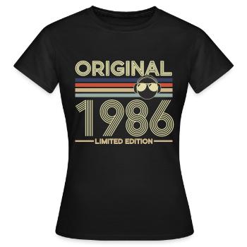 1986 - Frauen T-Shirt - Schwarz - Vorne - AI Model Female 172 dark (172cm)