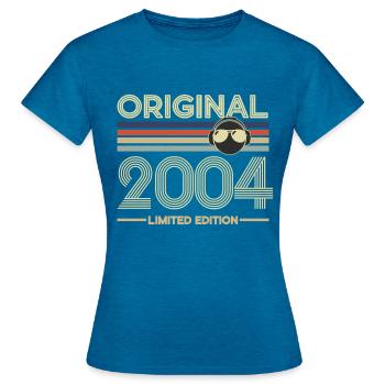 2004 - Women's T-Shirt - antique blue sapphire heather - Front - AI Model Female 172 dark (172cm)