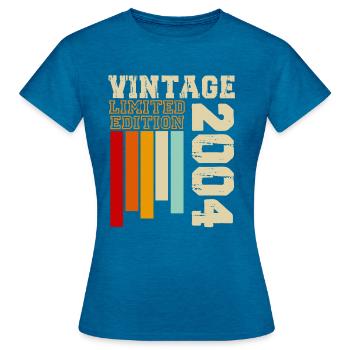 2004 - Women's T-Shirt - antique blue sapphire heather - Front - AI Model Female 172 dark (172cm)