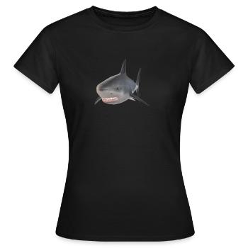 shark shark shark - Women's T-Shirt - black - Front - AI Model Female 172 dark (172cm)