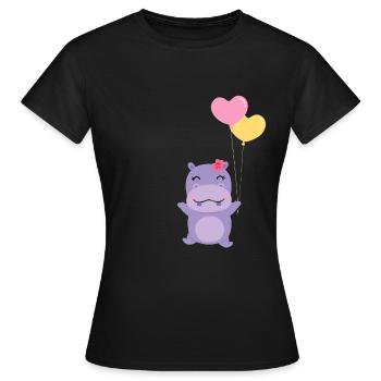 nilpferd - Frauen T-Shirt - Schwarz - Vorne - AI Model Female 172 dark (172cm)