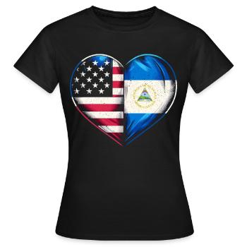 Nationalité du pays du drapeau nicaraguayen États-Unis - T-shirt Femme - noir - Devant - AI Model Female 172 dark (172cm)