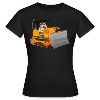 Bulldogge Bulldozer - Frauen T-Shirt - Schwarz - Vorne - AI Model Female 172 dark (172cm)