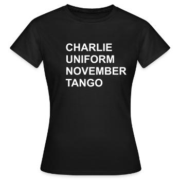 con - T-shirt Femme - noir - Devant - AI Model Female 172 dark (172cm)