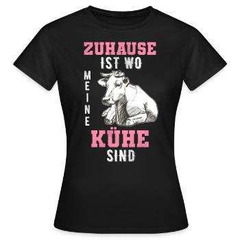 Kuh Liebe Landwirtin - Frauen T-Shirt - Schwarz - Vorne - AI Model Female 172 dark (172cm)