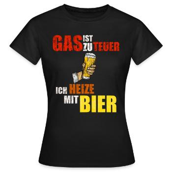 Gas ist zu teuer - Frauen T-Shirt - Schwarz - Vorne - AI Model Female 172 dark (172cm)