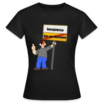 Energiekrise - Satire - Frauen T-Shirt - Schwarz - Vorne - AI Model Female 172 dark (172cm)