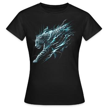 Éclair léopard - T-shirt Femme - noir - Devant - AI Model Female 172 dark (172cm)