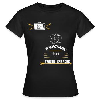photography - Women's T-Shirt - black - Front - AI Model Female 172 dark (172cm)