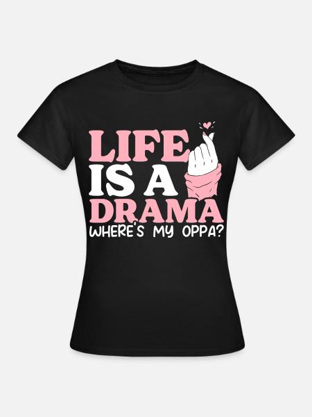 Lustiges Koreanisches Kdrama-drama, - Dame-T-shirt - sort